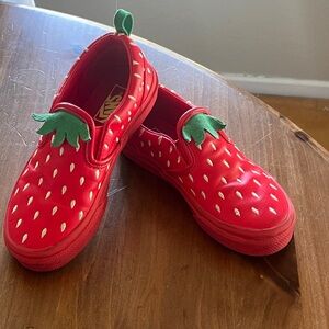 Vans Red Strawberry-Themed Slip-Ons